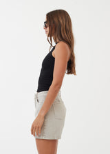 Afends Womens Seventy Threes - Organic Denim High Waisted Shorts - Faded Cement - Afends womens seventy threes   organic denim high waisted shorts   faded cement 