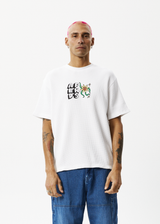 Afends Mens Flowerbed - Waffle Retro T-Shirt - Off White - Afends mens flowerbed   waffle retro t shirt   off white 