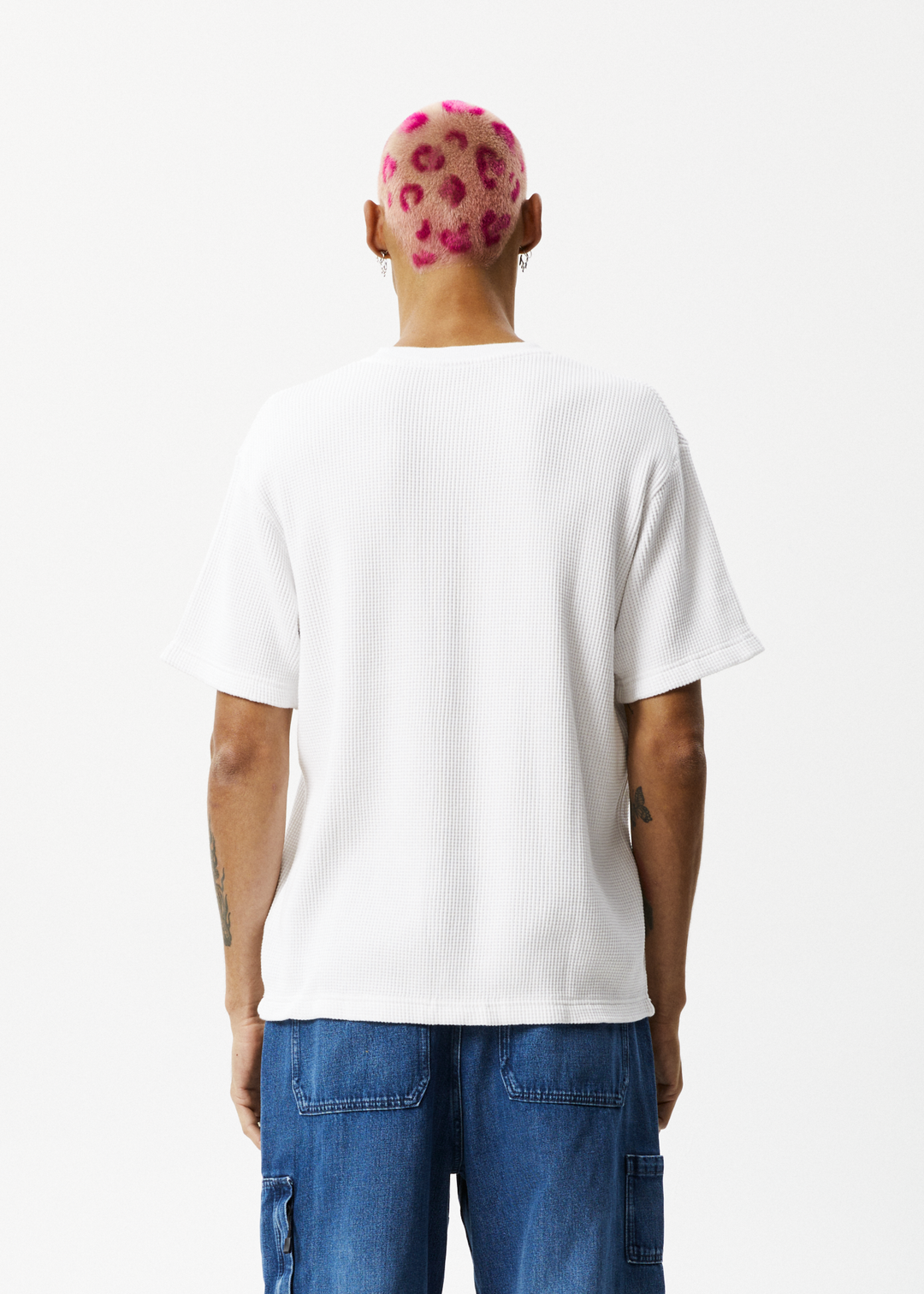 AFENDS Mens Flowerbed - Waffle Retro T-Shirt - Off White 