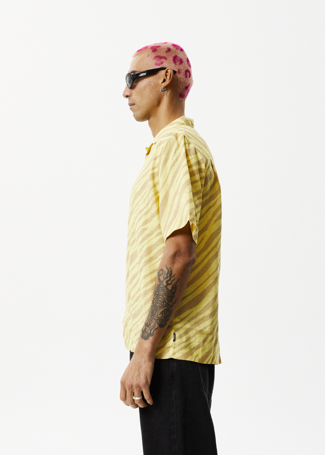 AFENDS Mens Atmosphere - Cuban Short Sleeve Shirt - Butter Stripe 