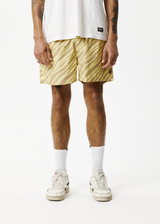 Afends Mens Baywatch Atmosphere - Organic Elastic Waist Shorts - Butter Stripe - Afends mens baywatch atmosphere   organic elastic waist shorts   butter stripe 
