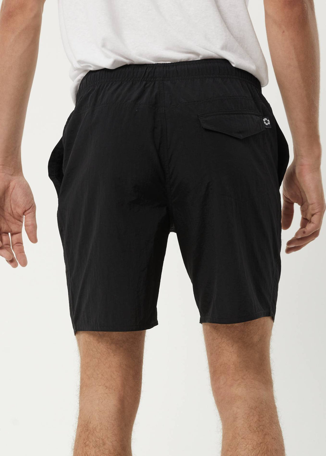 AFENDS Mens Baywatch Flowers - Elastic Waist Shorts - Black 