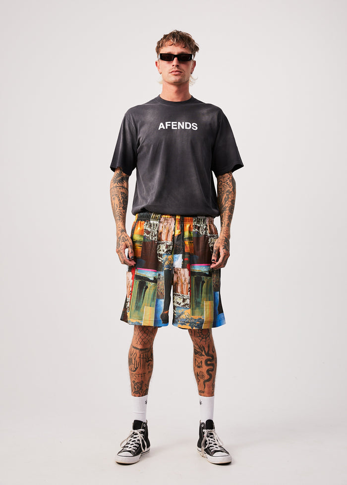 Afends Mens Boulevard - Recycled Baggy Shorts - Multi 