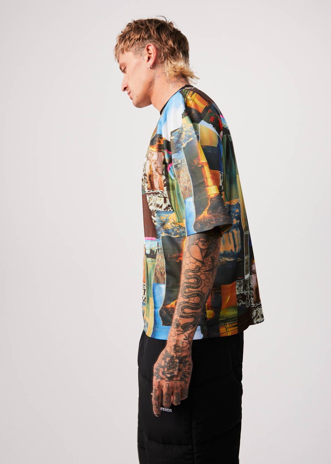 AFENDS Mens Boulevard - Oversized T-Shirt - Multi 