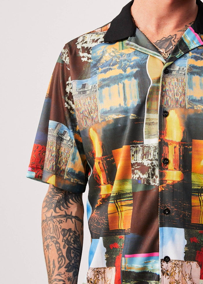 Afends Mens Boulevard - Recycled Short Sleeve Shirt - Multi 