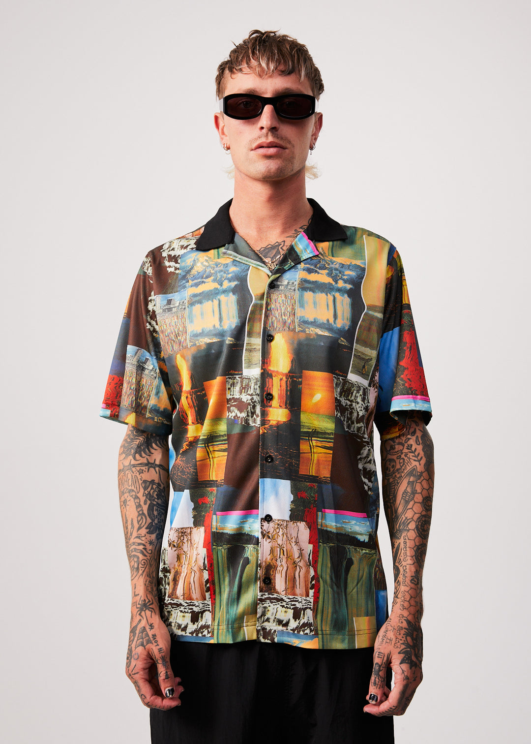 AFENDS Mens Boulevard - Short Sleeve Shirt - Multi 