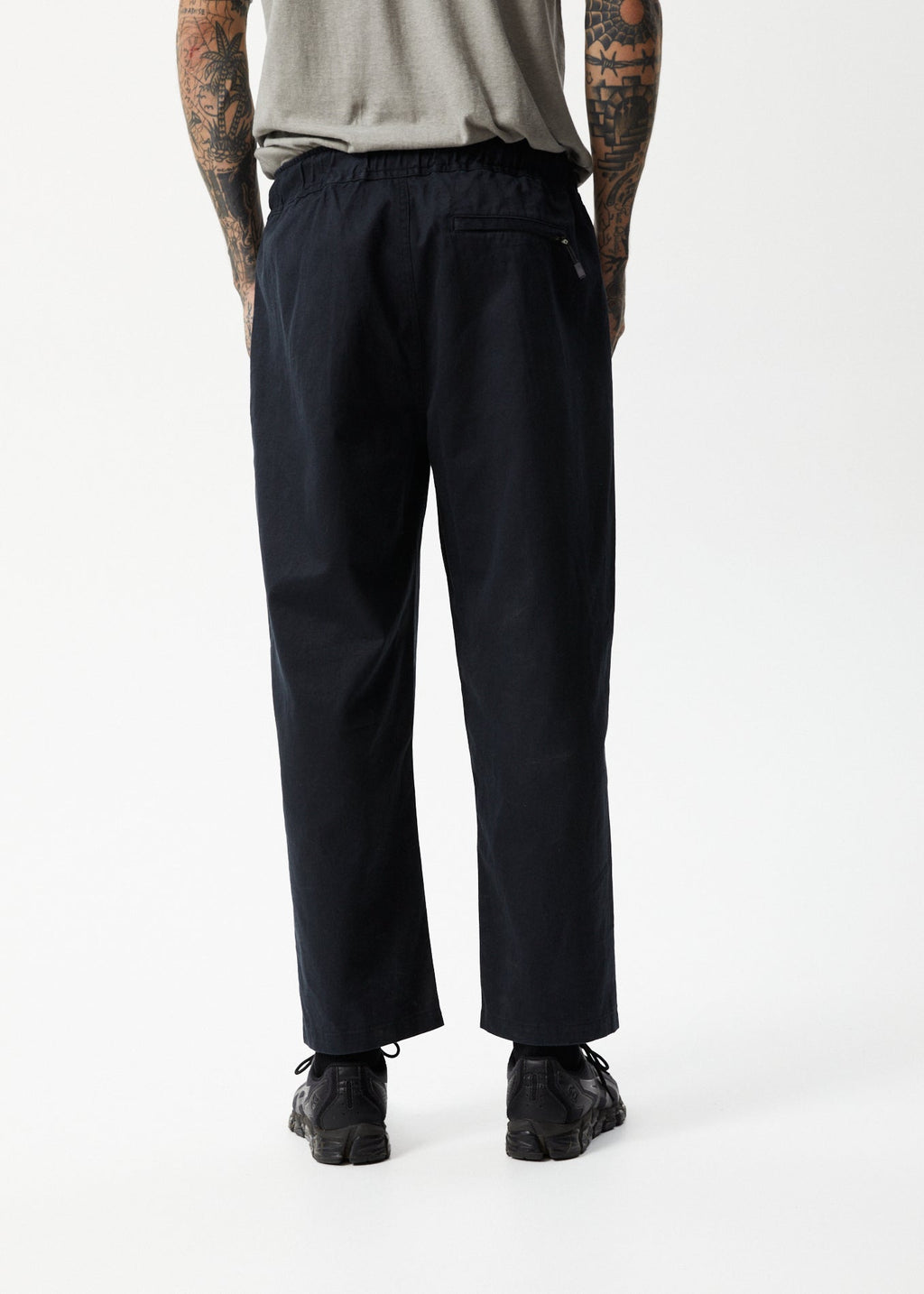 AFENDS Mens Cabal - Elastic Waist Relaxed Pant - Black