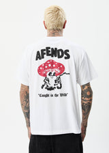 Afends Mens Caught In The Wild - Recycled Boxy Graphic T-Shirt - White - Afends mens caught in the wild   recycled boxy graphic t shirt   white 