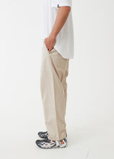 Afends Mens Chess Club - Hemp Relaxed Pants - Cement - Afends mens chess club   hemp relaxed pants   cement 