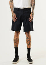 Afends Mens Chess Club - Hemp Relaxed Shorts - Black - Afends mens chess club   hemp relaxed shorts   black 