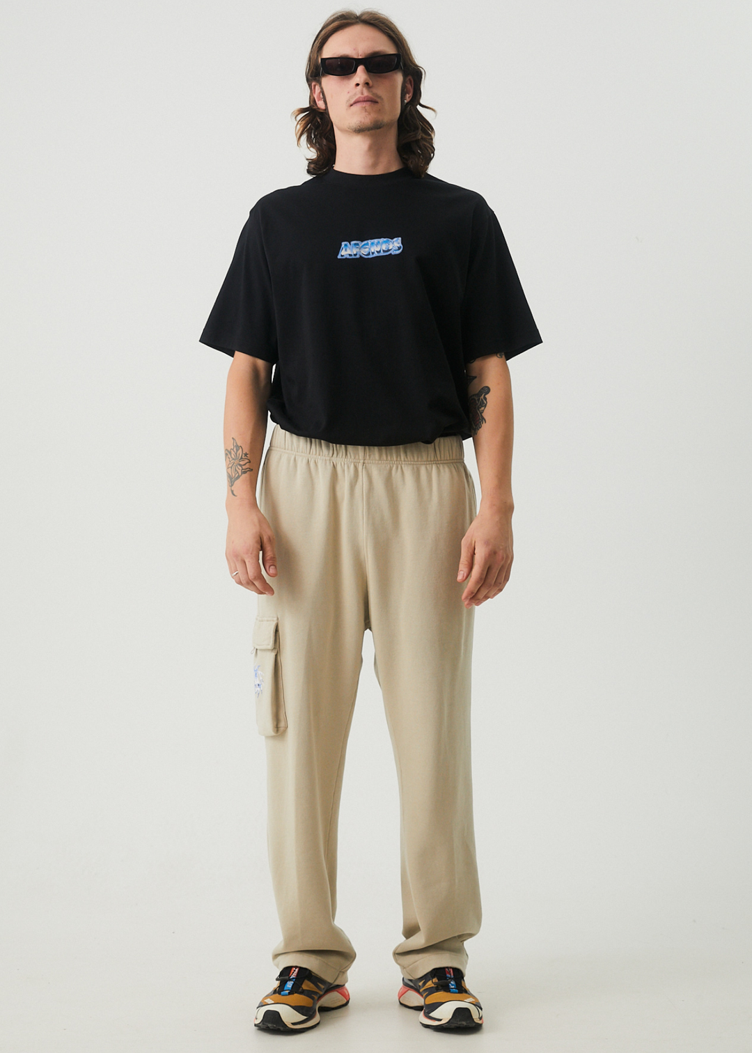 AFENDS Mens Chromed - Sweat Pants - Cement 