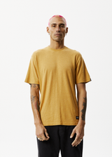 Afends Mens Classic - Hemp Retro T-Shirt - Mustard - Afends mens classic   hemp retro t shirt   mustard 
