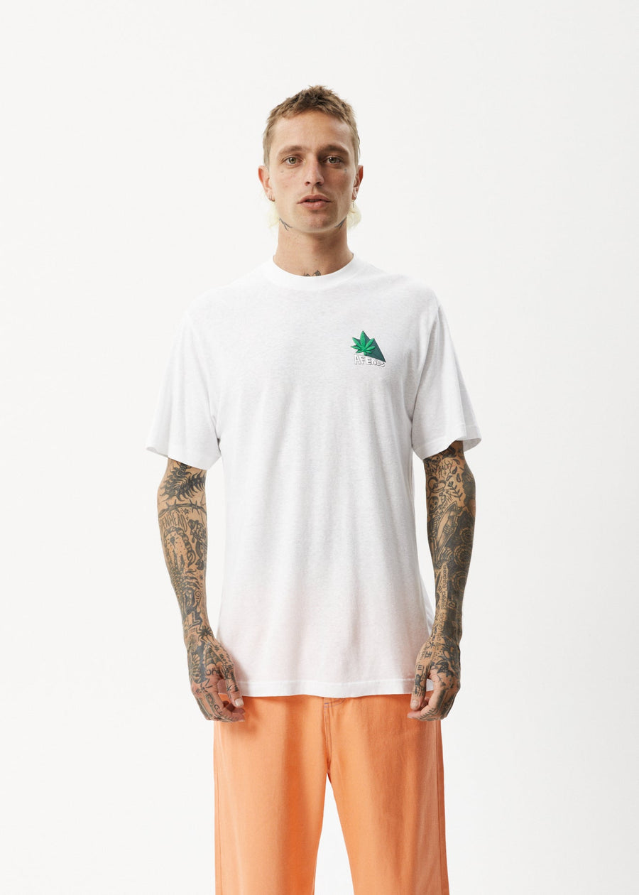 AFENDS Mens Crops Retro Logo TShirt White Afends AU.