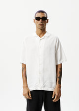 AFENDS Mens Daily - Hemp Cuban Short Sleeve Shirt - White - Afends mens daily   hemp cuban short sleeve shirt   white 