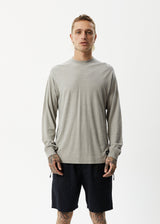 Afends Mens Essential - Hemp Long Sleeve T-Shirt - Olive - Afends mens essential   hemp long sleeve t shirt   olive 