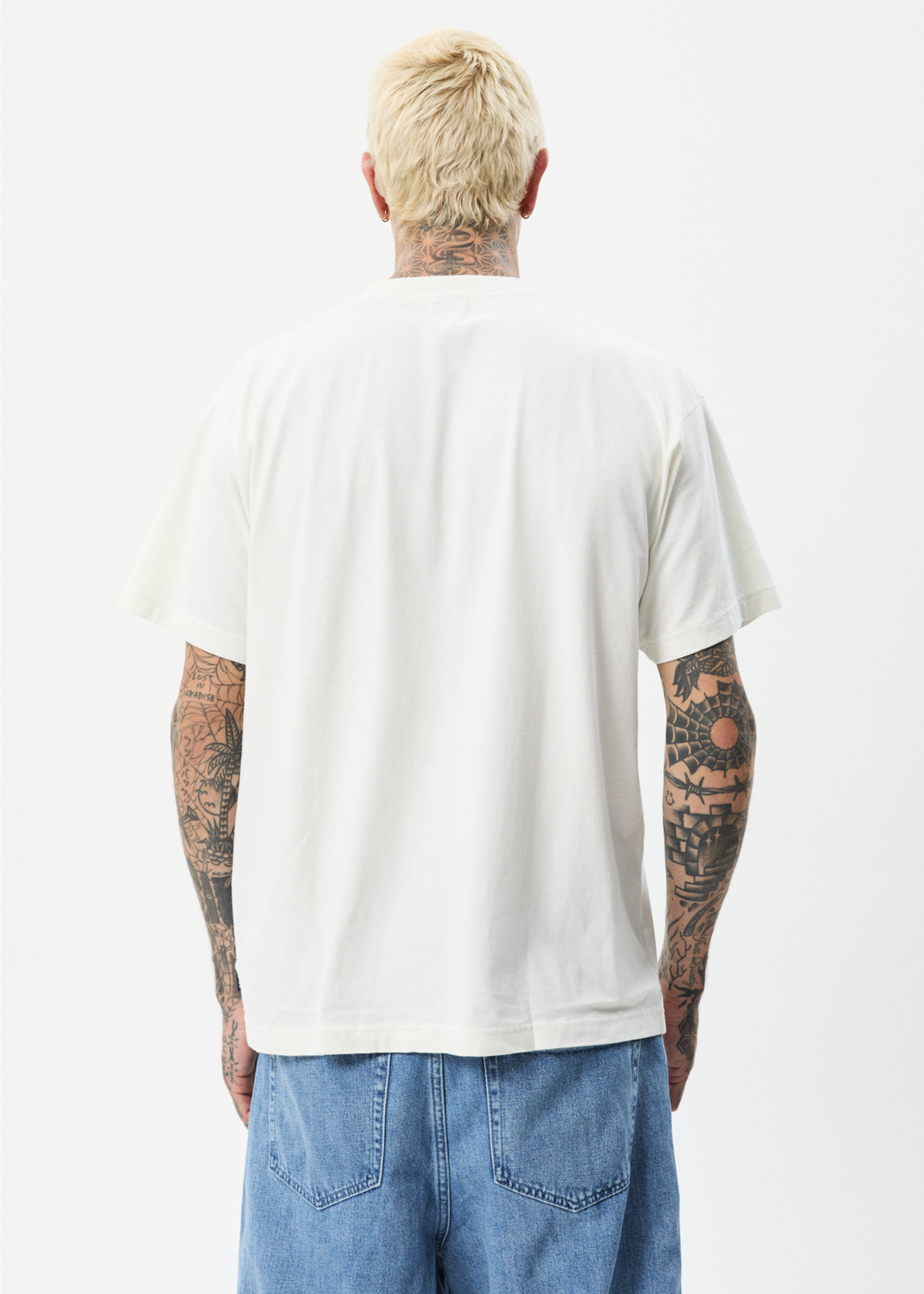 AFENDS Mens Holiday - Boxy Graphic T-Shirt - Off White 