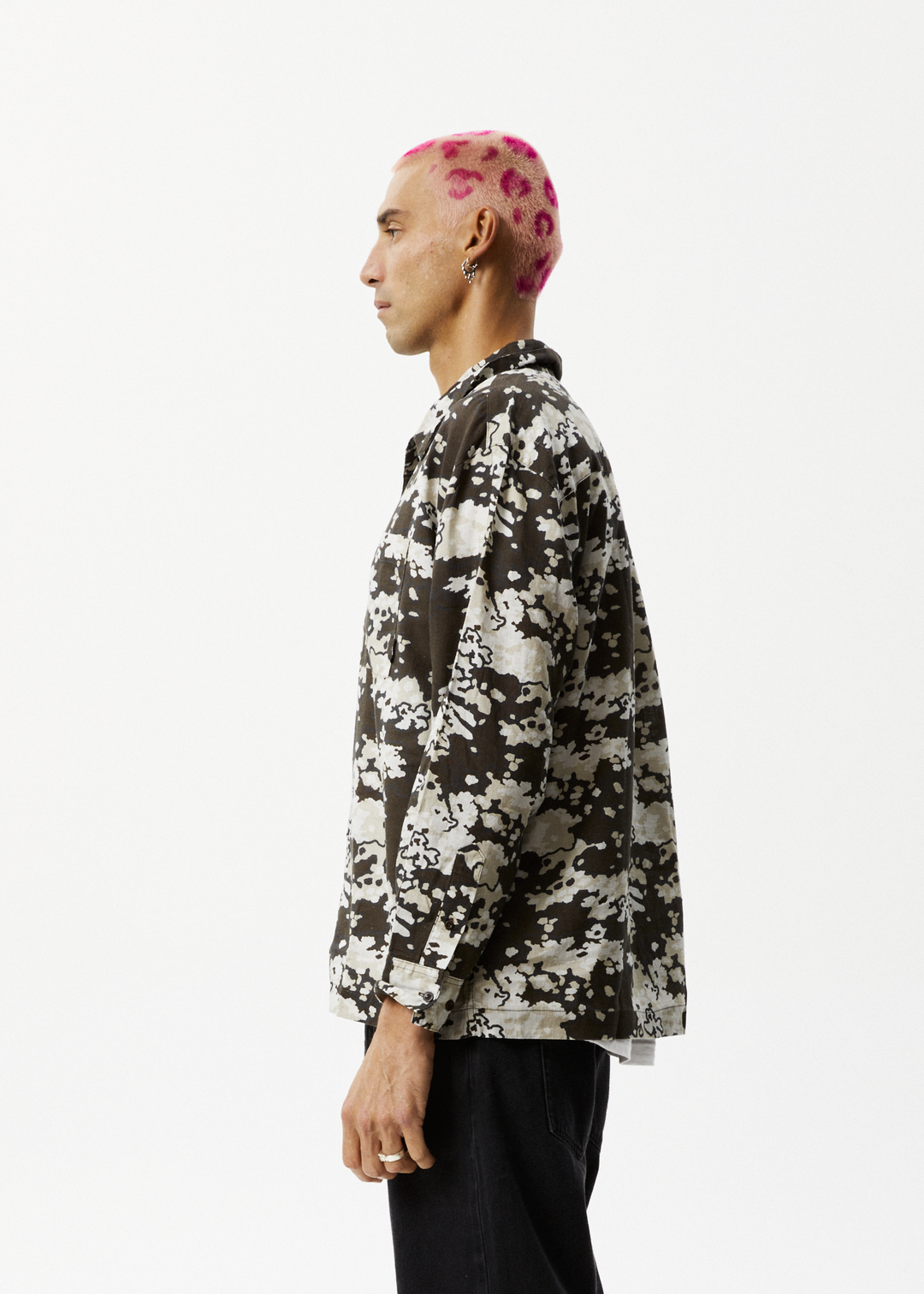 AFENDS Mens Jungle - Long Sleeve Shirt - Earth Camo 