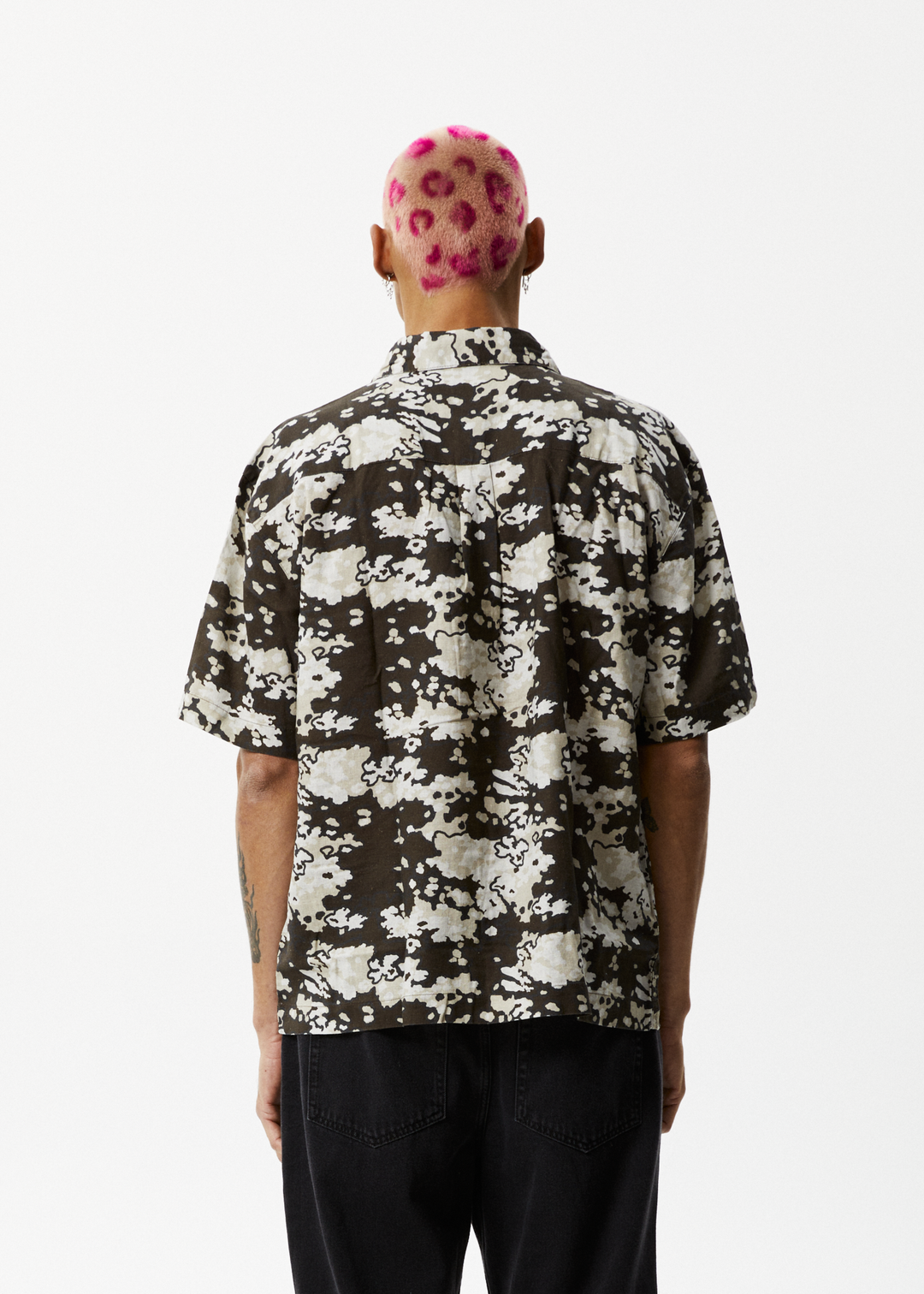 AFENDS Mens Jungle - Short Sleeve Shirt - Earth Camo 