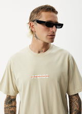 Afends Mens Liquid - Retro Logo T-Shirt - Cement - Afends mens liquid   retro logo t shirt   cement   sustainable clothing   streetwear