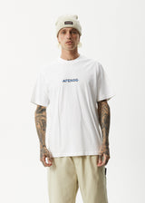 Afends Mens Liquid - Retro Logo T-Shirt - White - Afends mens liquid   retro logo t shirt   white   sustainable clothing   streetwear