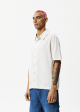 Afends Mens Locked Up - Recycled Striped Short Sleeve Shirt - Smoke - Afends mens locked up   recycled striped short sleeve shirt   smoke 