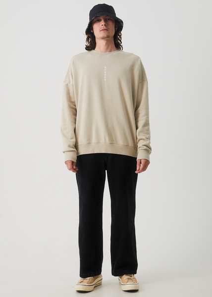 Luxury - Men's Recycled Crew Neck Jumper - Cement - Afends AU.