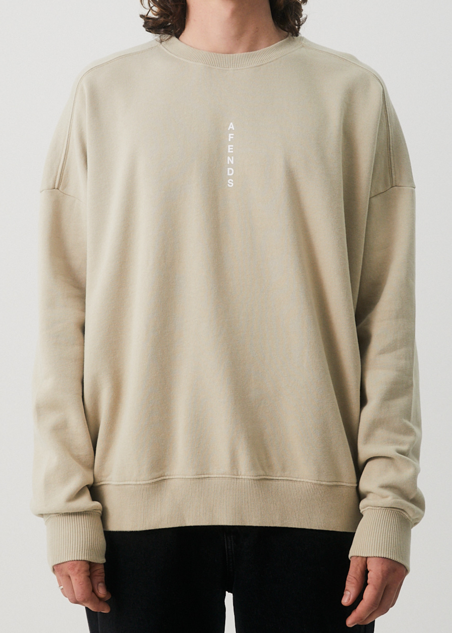 Luxury Men's Recycled Crew Neck Jumper Cement Afends AU.