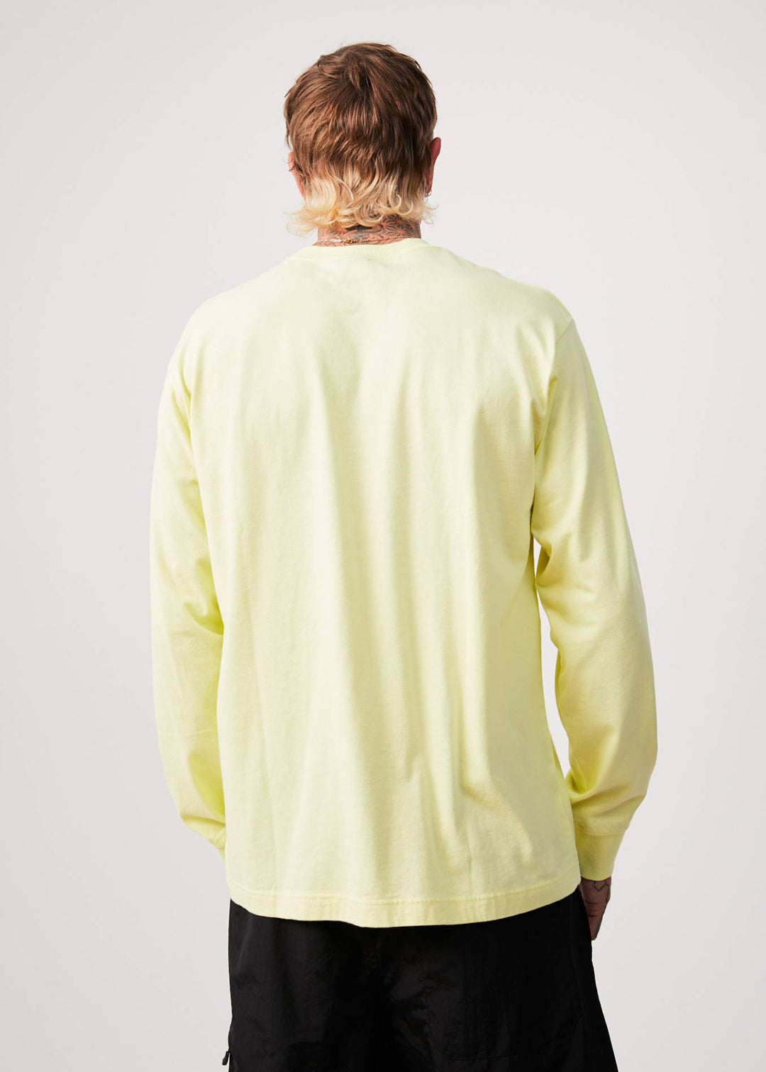 AFENDS Mens Millions - Long Sleeve T-Shirt - Citron 