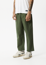 Afends Mens Ninety Eights - Recycled Baggy Elastic Waist Pants - Cypress - Afends mens ninety eights   recycled baggy elastic waist pants   cypress 