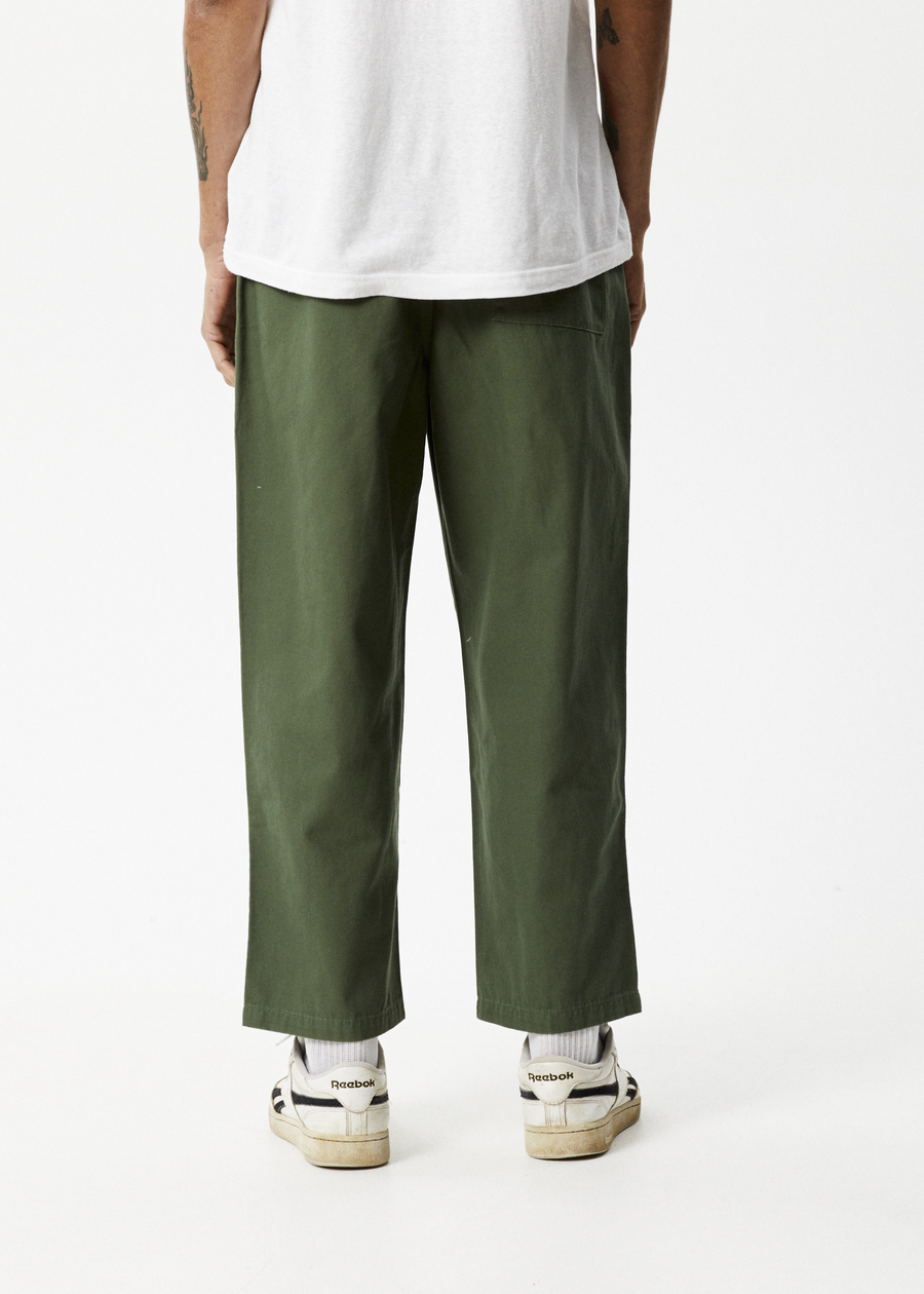 AFENDS Mens Ninety Eights - Baggy Elastic Waist Pants - Cypress ...