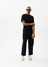 Afends Mens Ninety Eights - Recycled Elastic Waist Pant - Black - Afends mens ninety eights   recycled elastic waist pant   black 