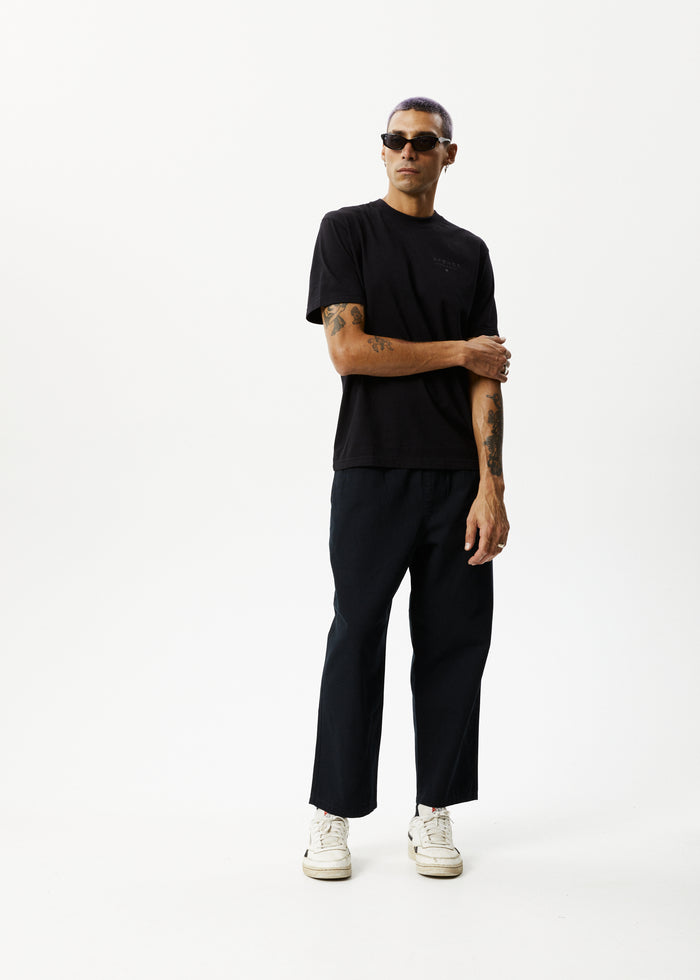 Afends Mens Ninety Eights - Recycled Elastic Waist Pant - Black 