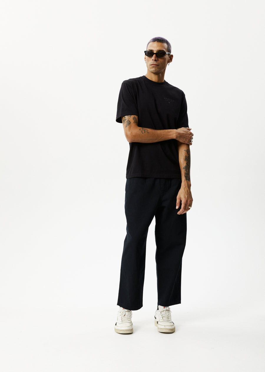 Afends Mens Ninety Eights - Recycled Elastic Waist Pant - Black ...