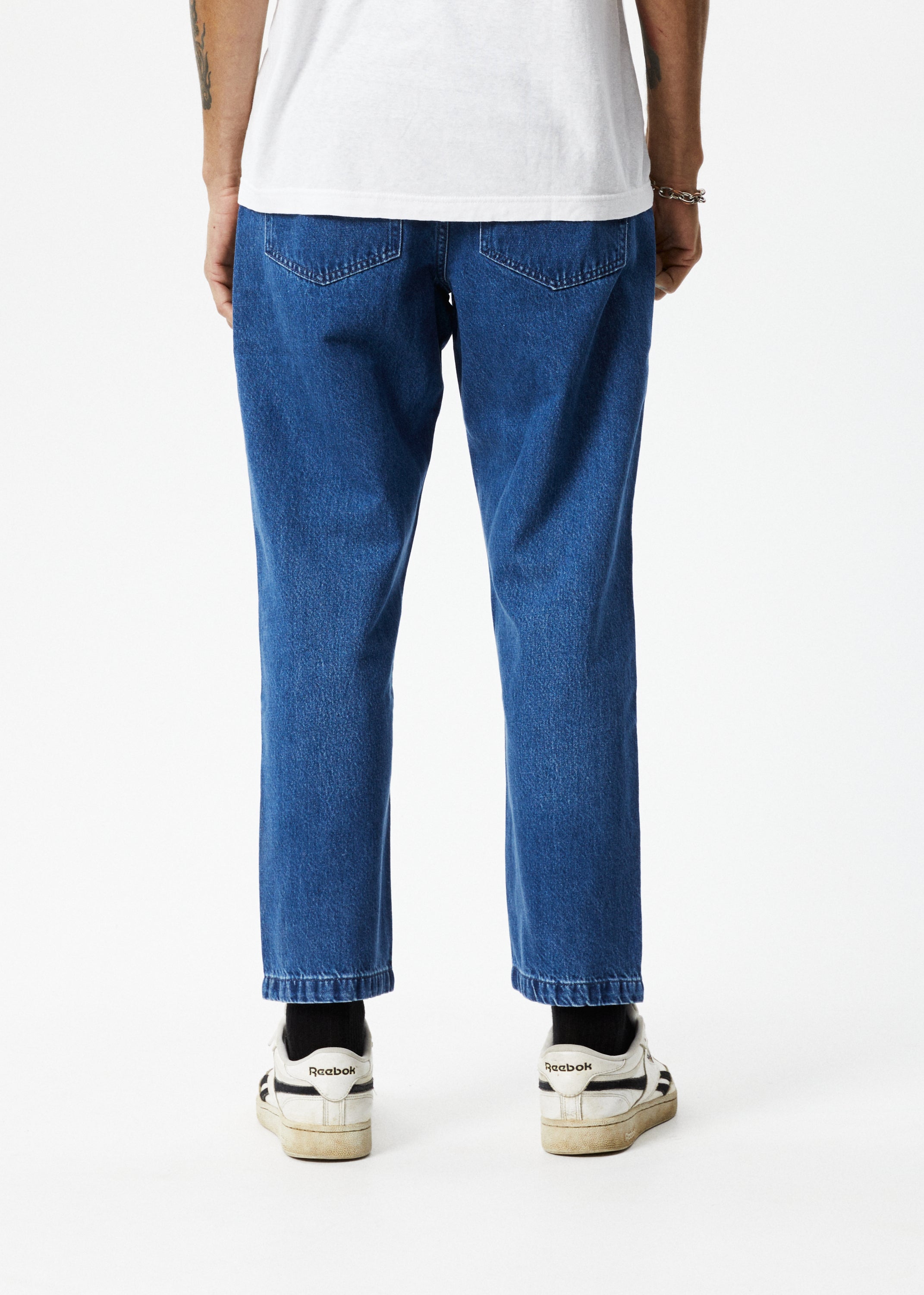 AFENDS Mens Ninety Twos - Denim Relaxed Jean - Authentic Blue