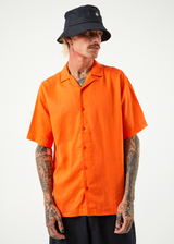 Afends Mens Daily - Hemp Cuban Short Sleeve Shirt - Orange - Afends mens daily   hemp cuban short sleeve shirt   orange 