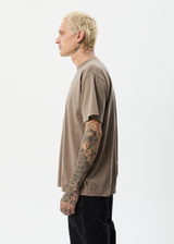 Afends Mens Outline - Recycled Boxy T-Shirt - Beechwood - Afends mens outline   recycled boxy t shirt   beechwood 