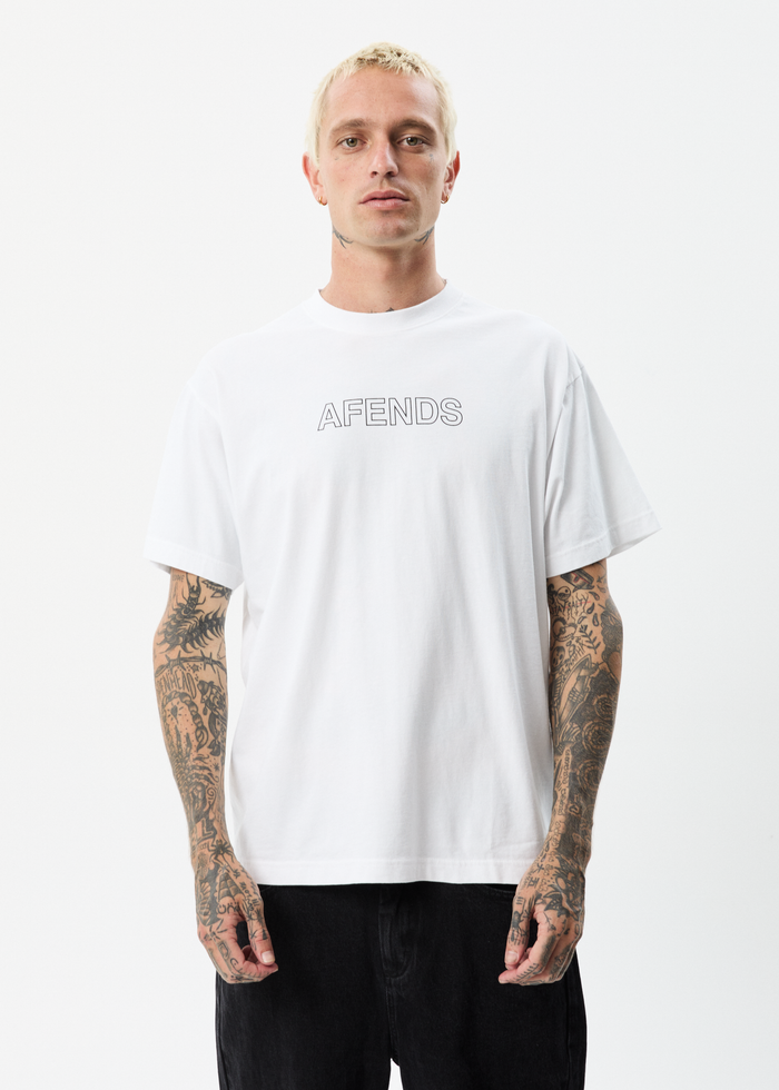 Afends Mens Outline - Recycled Boxy T-Shirt - White 