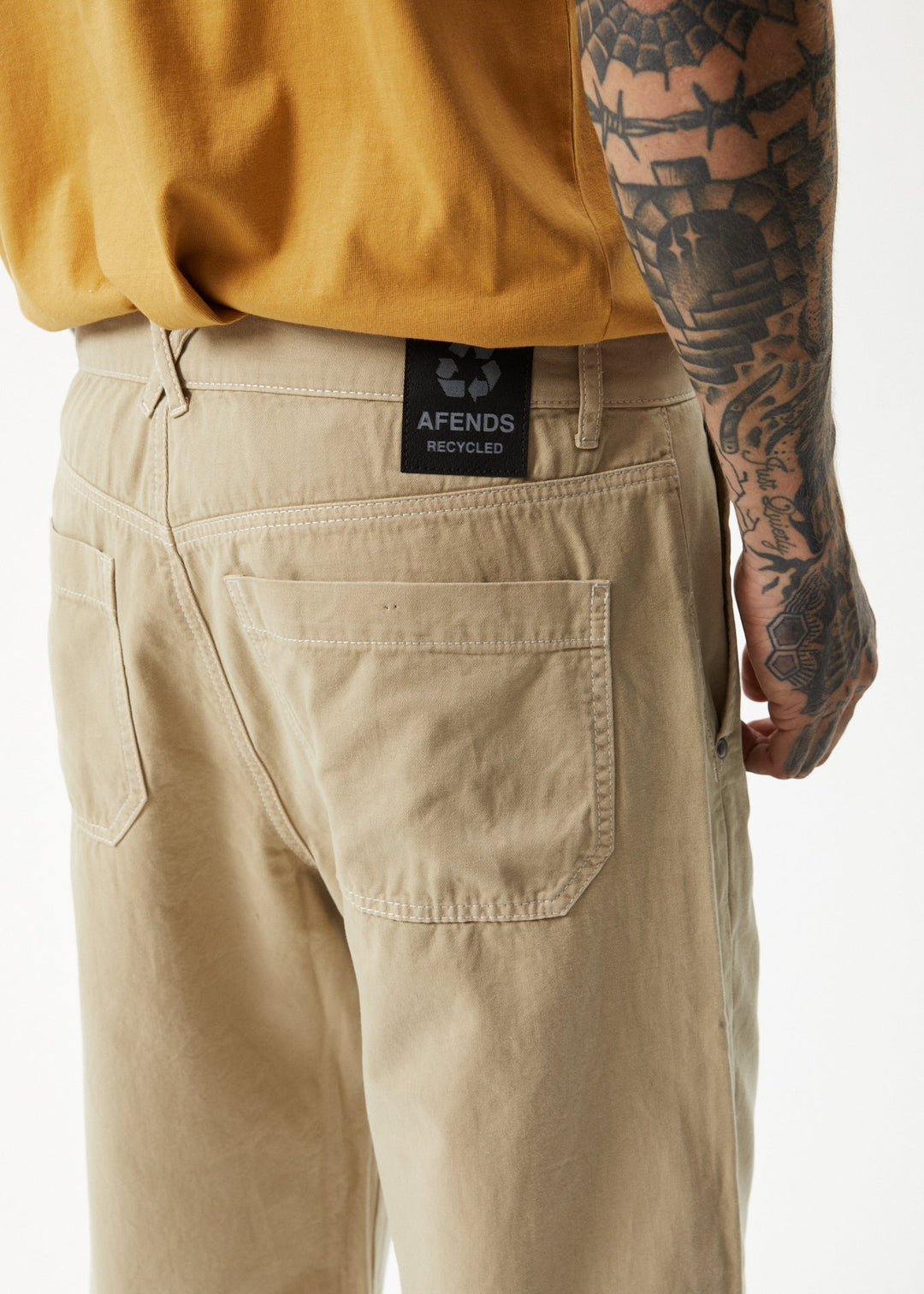 AFENDS Mens Pablo - Baggy Pants - Cement 