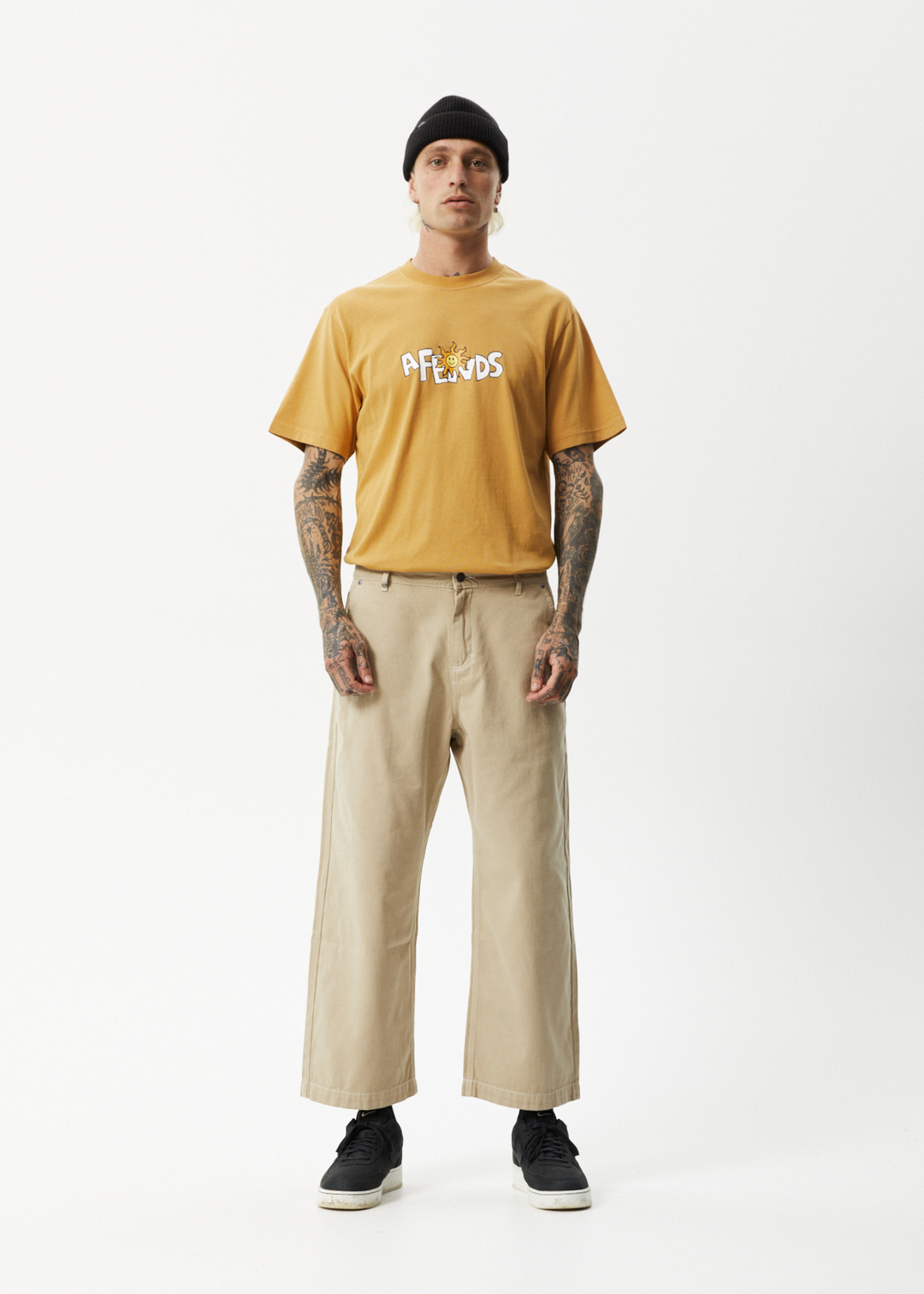 AFENDS Mens Pablo - Baggy Pants - Cement 