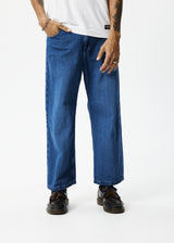 Afends Mens Pablo - Hemp Denim Baggy Jeans - Authentic Blue - Afends mens pablo   hemp denim baggy jeans   authentic blue 