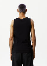 Afends Mens Paramount - Recycled Ribbed Singlet - Black - Afends mens paramount   recycled ribbed singlet   black 