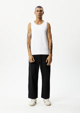 Afends Mens Paramount - Recycled Ribbed Singlet - White - Afends mens paramount   recycled ribbed singlet   white 