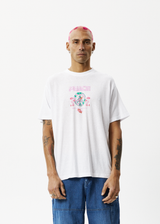 Afends Mens Peace - Boxy Graphic T-Shirt - White - Afends mens peace   boxy graphic t shirt   white 