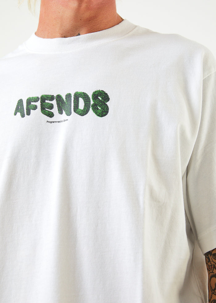 Afends Mens Programmed - Recycled Retro T-Shirt - White 