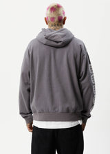 Afends Mens Question Everything - Recycled Hoodie - Gunmetal - Afends mens question everything   recycled hoodie   gunmetal 