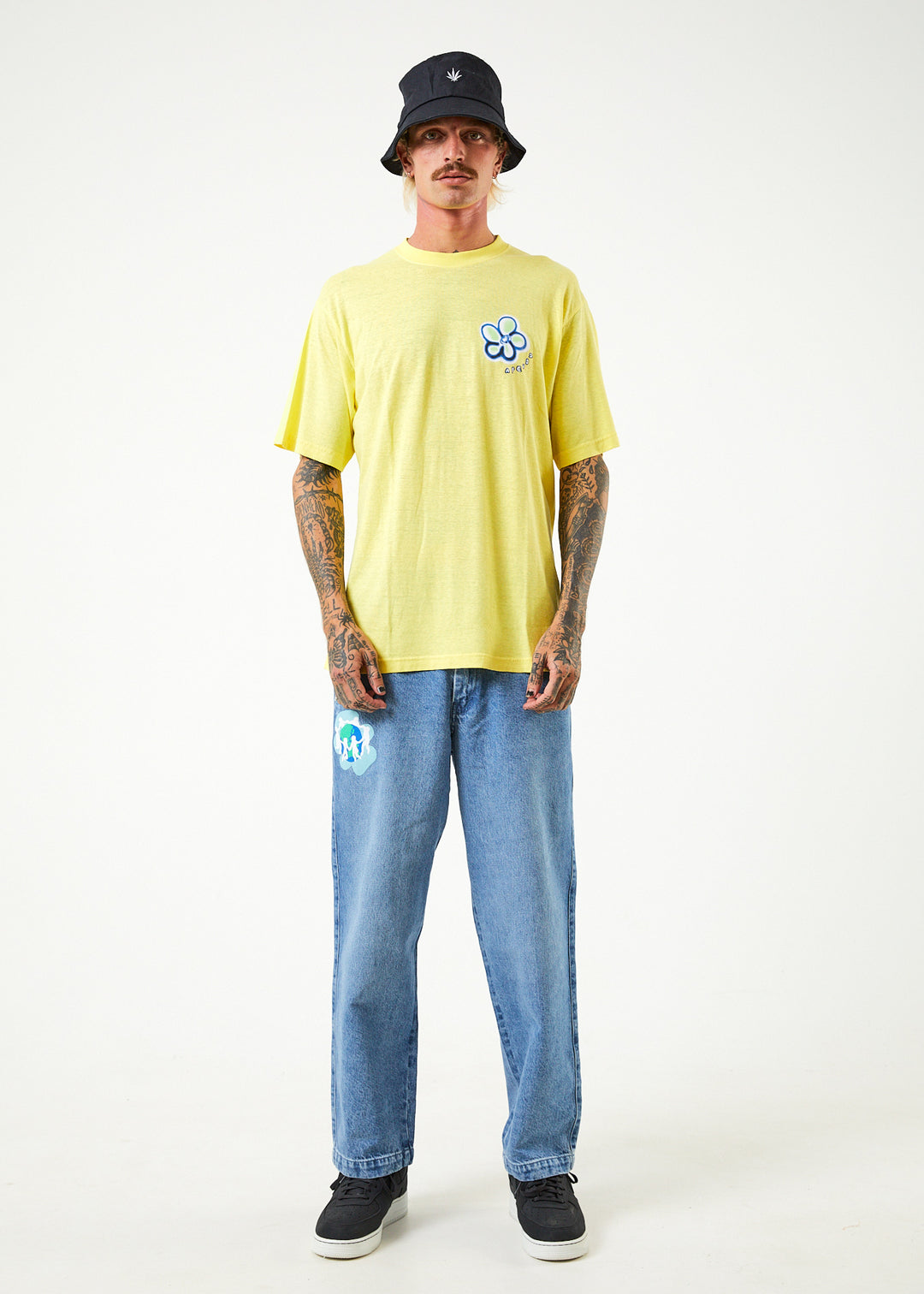 AFENDS Mens Rave - Retro Graphic T-Shirt - Lemonade 