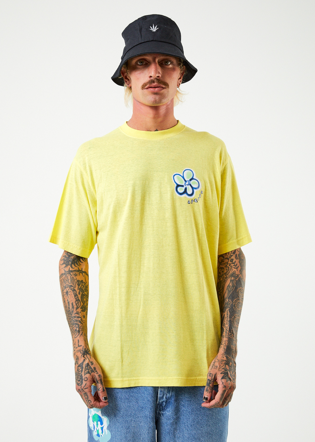 AFENDS Mens Rave - Retro Graphic T-Shirt - Lemonade 