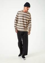 Afends Mens Sideline - Recycled Long Sleeve Striped T-Shirt - Beechwood - Afends mens sideline   recycled long sleeve striped t shirt   beechwood 