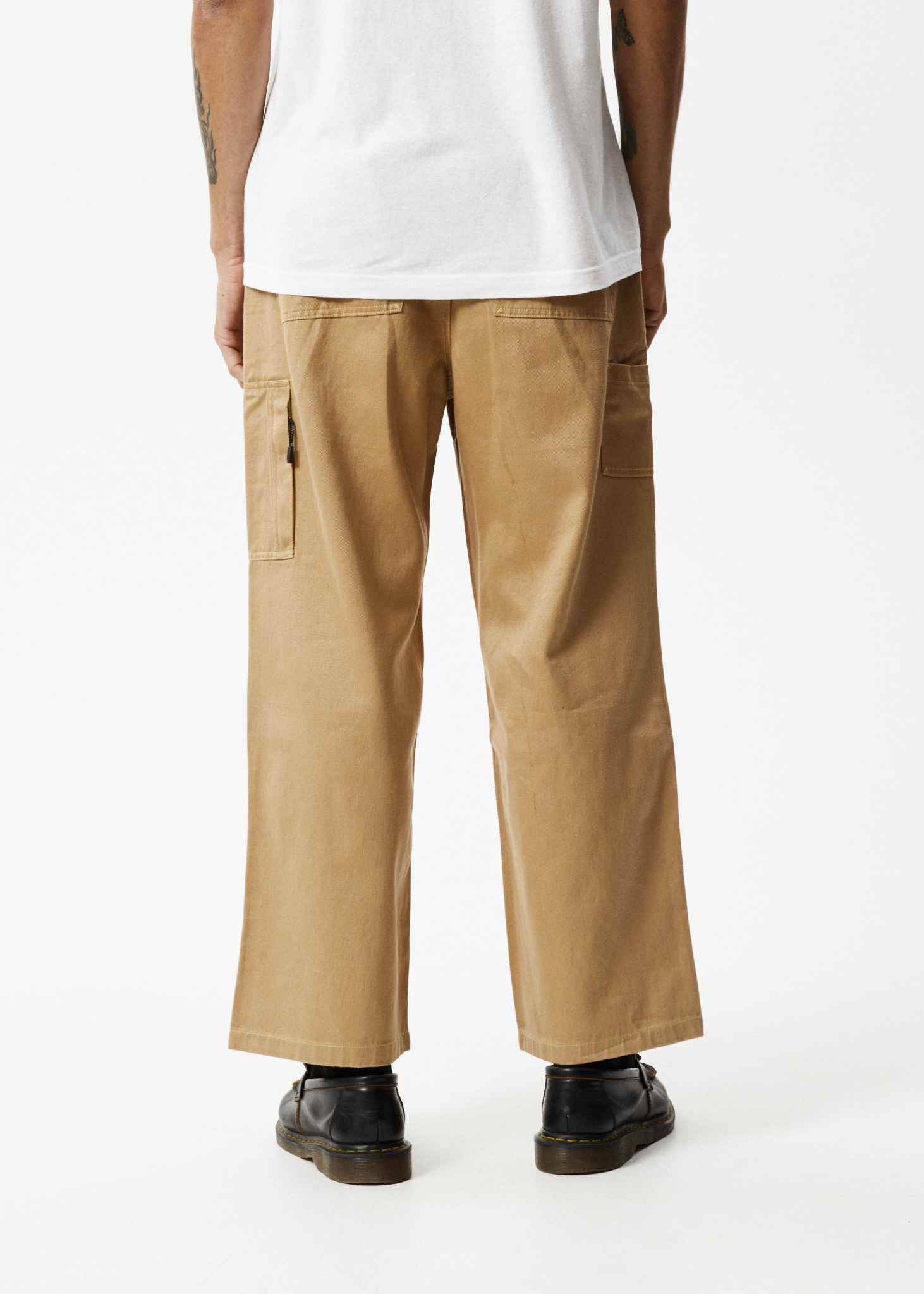 AFENDS Mens Sleepy Hollow Richmond - Twill Baggy Workwear Pant - Tan