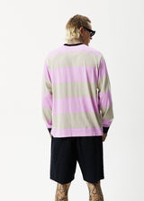 Afends Mens Space - Striped Long Sleeve Logo T-Shirt - Candy Stripe - Afends mens space   striped long sleeve logo t shirt   candy stripe   sustainable clothing   streetwear
